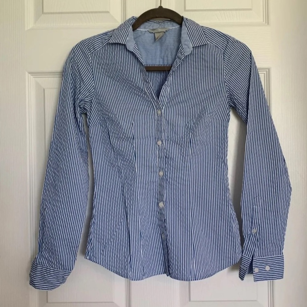 H&M striped button down shirt